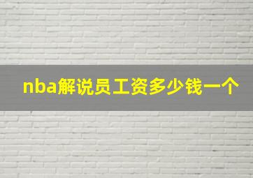 nba解说员工资多少钱一个