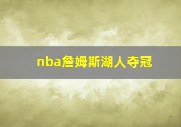 nba詹姆斯湖人夺冠