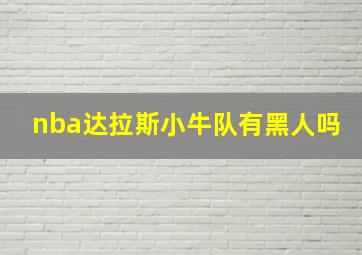 nba达拉斯小牛队有黑人吗