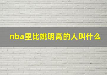 nba里比姚明高的人叫什么