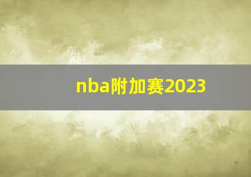 nba附加赛2023