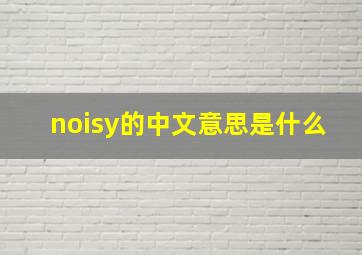 noisy的中文意思是什么