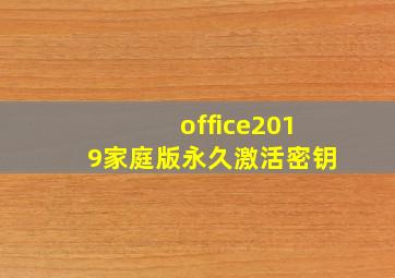 office2019家庭版永久激活密钥