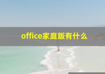 office家庭版有什么