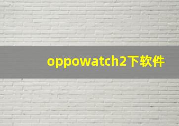 oppowatch2下软件