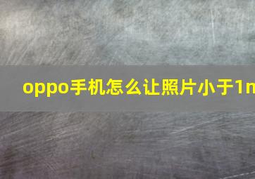 oppo手机怎么让照片小于1m