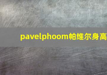 pavelphoom帕维尔身高