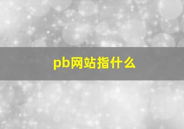 pb网站指什么