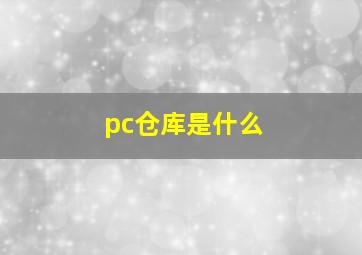 pc仓库是什么