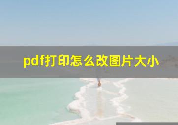 pdf打印怎么改图片大小