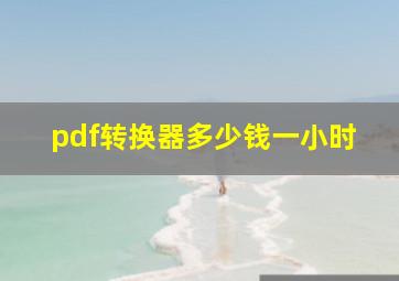 pdf转换器多少钱一小时