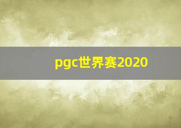 pgc世界赛2020