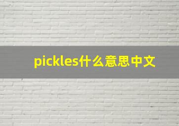 pickles什么意思中文