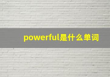 powerful是什么单词