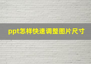 ppt怎样快速调整图片尺寸