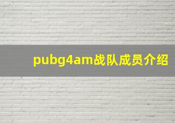 pubg4am战队成员介绍