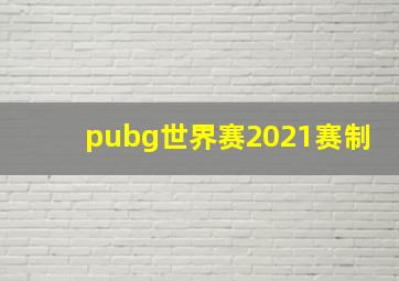 pubg世界赛2021赛制