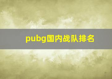 pubg国内战队排名