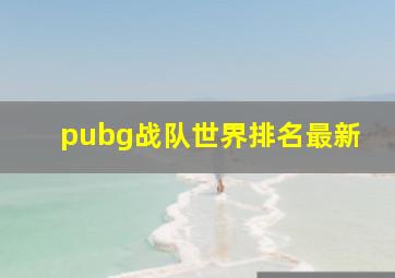 pubg战队世界排名最新