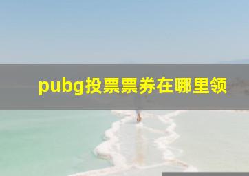 pubg投票票券在哪里领