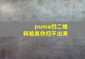 puma扫二维码验真伪扫不出来