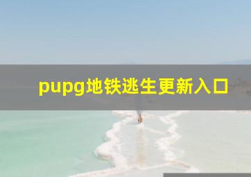 pupg地铁逃生更新入口