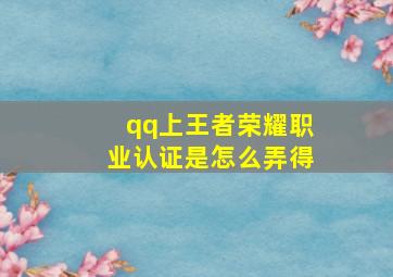 qq上王者荣耀职业认证是怎么弄得