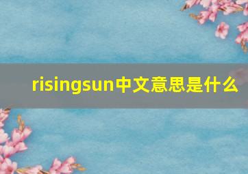 risingsun中文意思是什么