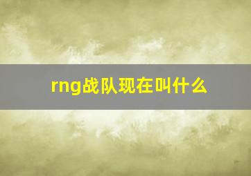 rng战队现在叫什么