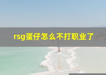 rsg蛋仔怎么不打职业了