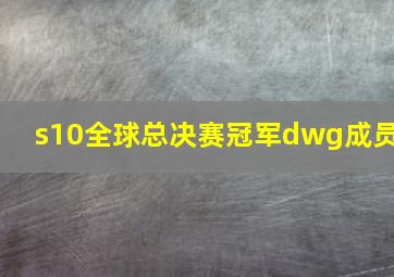 s10全球总决赛冠军dwg成员