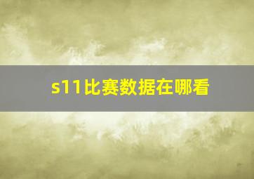 s11比赛数据在哪看