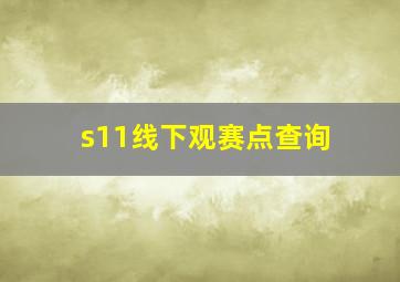 s11线下观赛点查询