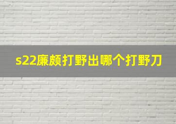 s22廉颇打野出哪个打野刀