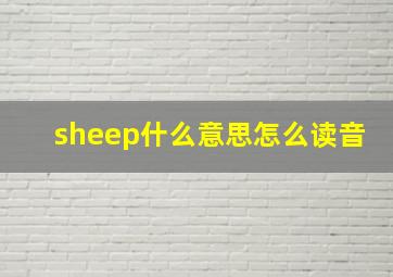 sheep什么意思怎么读音