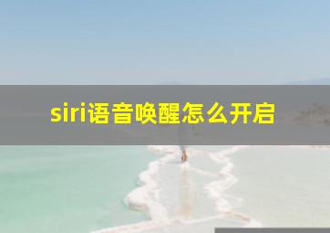 siri语音唤醒怎么开启