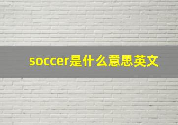 soccer是什么意思英文