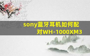 sony蓝牙耳机如何配对WH-1000XM3