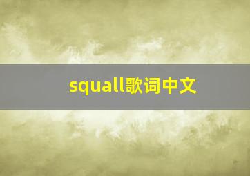 squall歌词中文