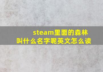 steam里面的森林叫什么名字呢英文怎么读