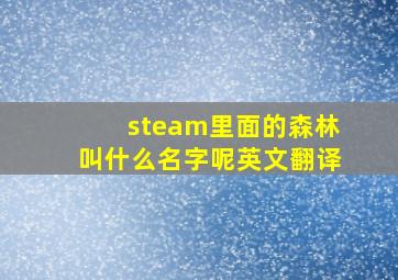 steam里面的森林叫什么名字呢英文翻译