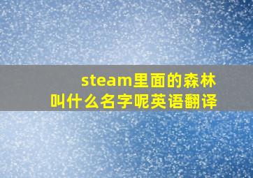 steam里面的森林叫什么名字呢英语翻译