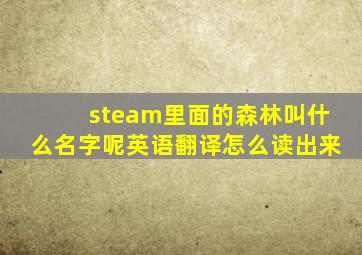 steam里面的森林叫什么名字呢英语翻译怎么读出来