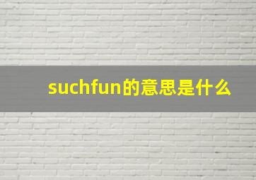 suchfun的意思是什么