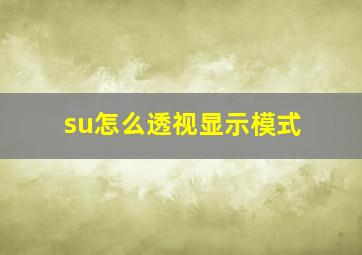 su怎么透视显示模式