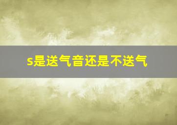 s是送气音还是不送气