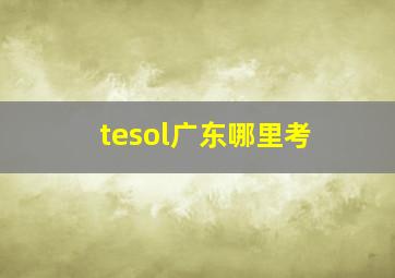 tesol广东哪里考