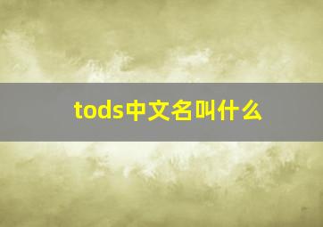 tods中文名叫什么