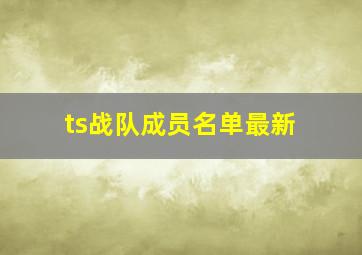 ts战队成员名单最新