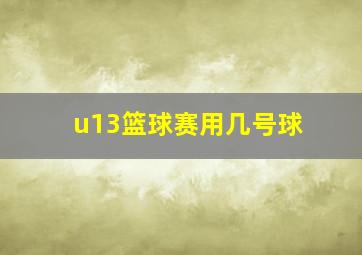 u13篮球赛用几号球